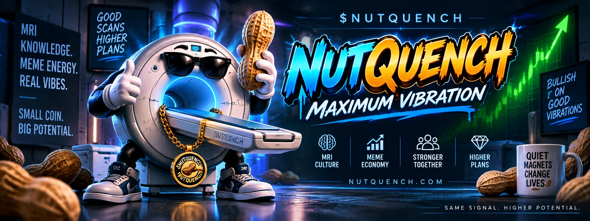 NUTQUENCH MRI mascot — Maximum Vibration